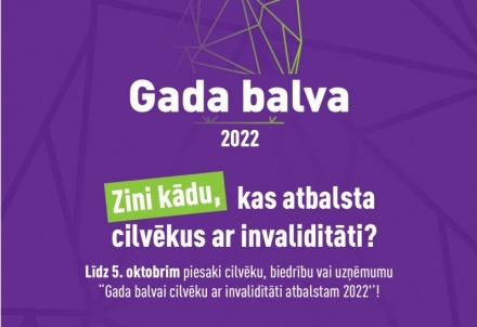 Jau astoto gadu notiks konkurss "Gada balva cilvēku ar invaliditāti atbalstam"