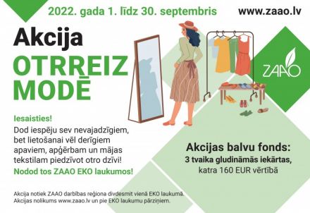Lietotu apavu, apģērbu un mājas tekstila nodošanas akcija "Otrreiz modē"