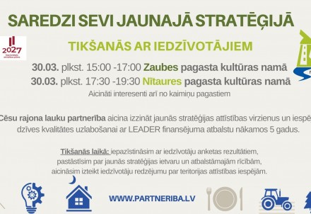 Cēsu rajona lauku partnerība aicina iedzīvotājus uz tikšanos