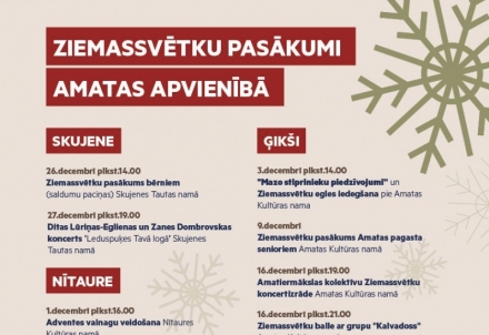 Ziemassvētku pasākumi Amatas apvienībā