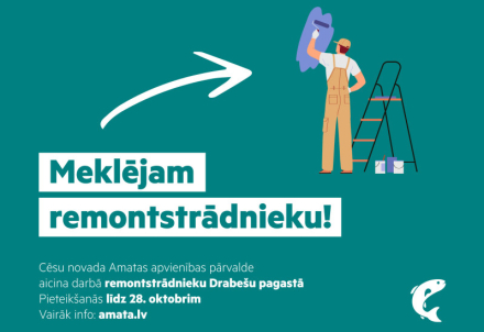 Aicinām darbā remontstrādnieku Drabešu pagastā