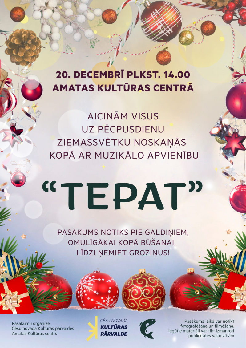 Pēcpusdiena Ziemassvētku noskaņās kopā ar muzikālo apvienību "Tepat"