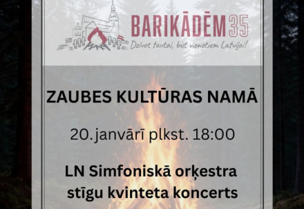 Barikāžu dalībnieku atceres vakars Zaubē