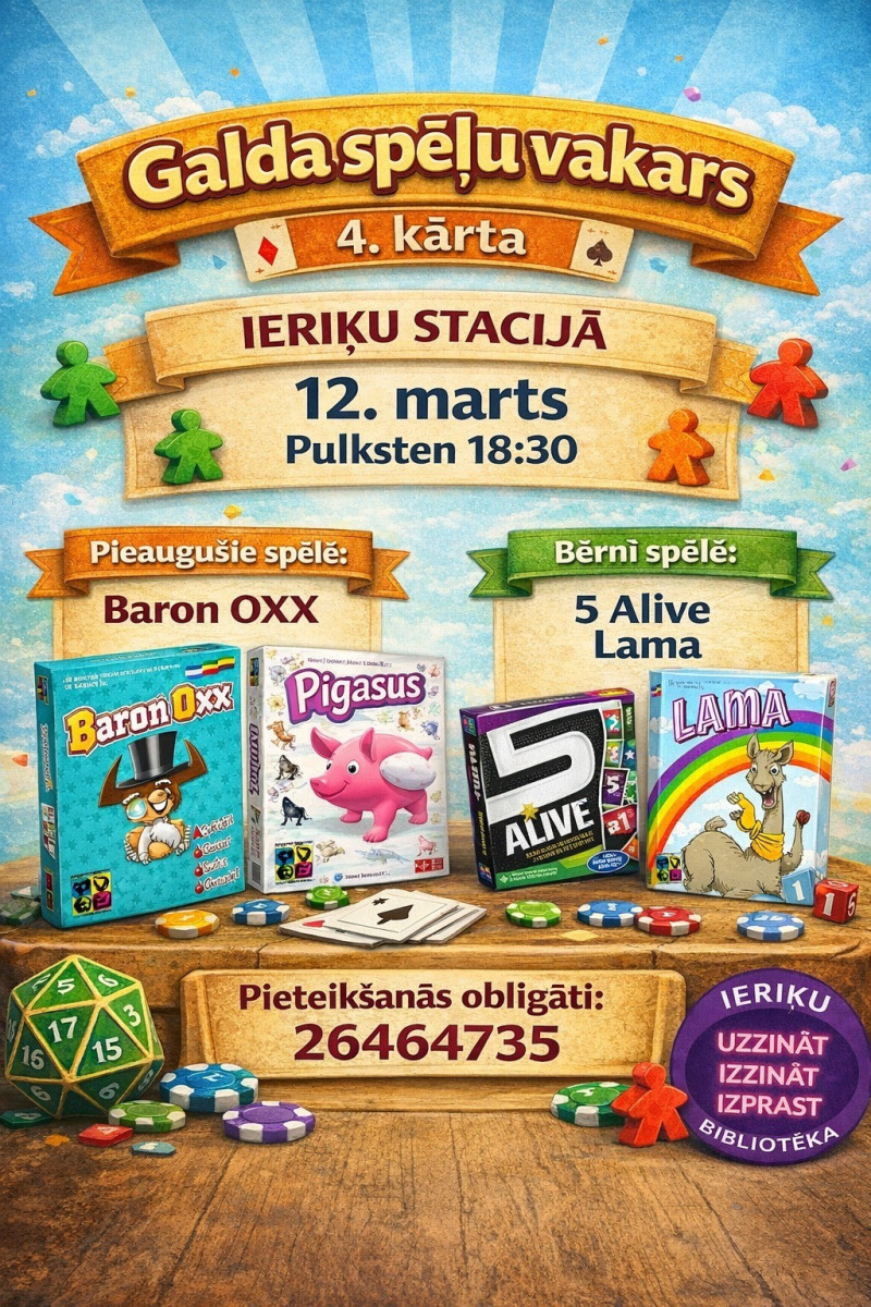 Galda spēļu vakars Ieriķos