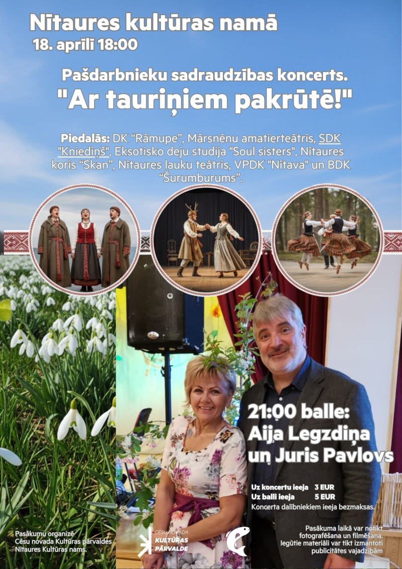 Pašdarbnieku sadraudzības koncerts "Ar tauriņiem pakrūtē" Nītaurē