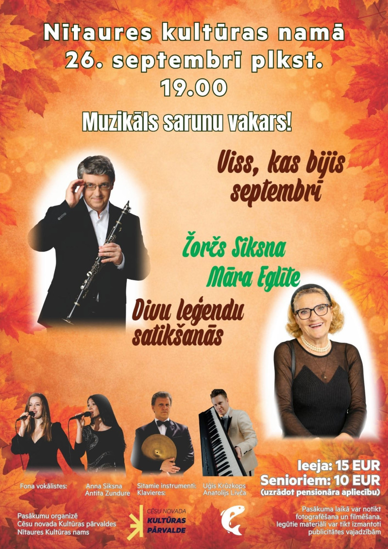 Muzikāls sarunu vakars "Viss, kas bijis septembrī"
