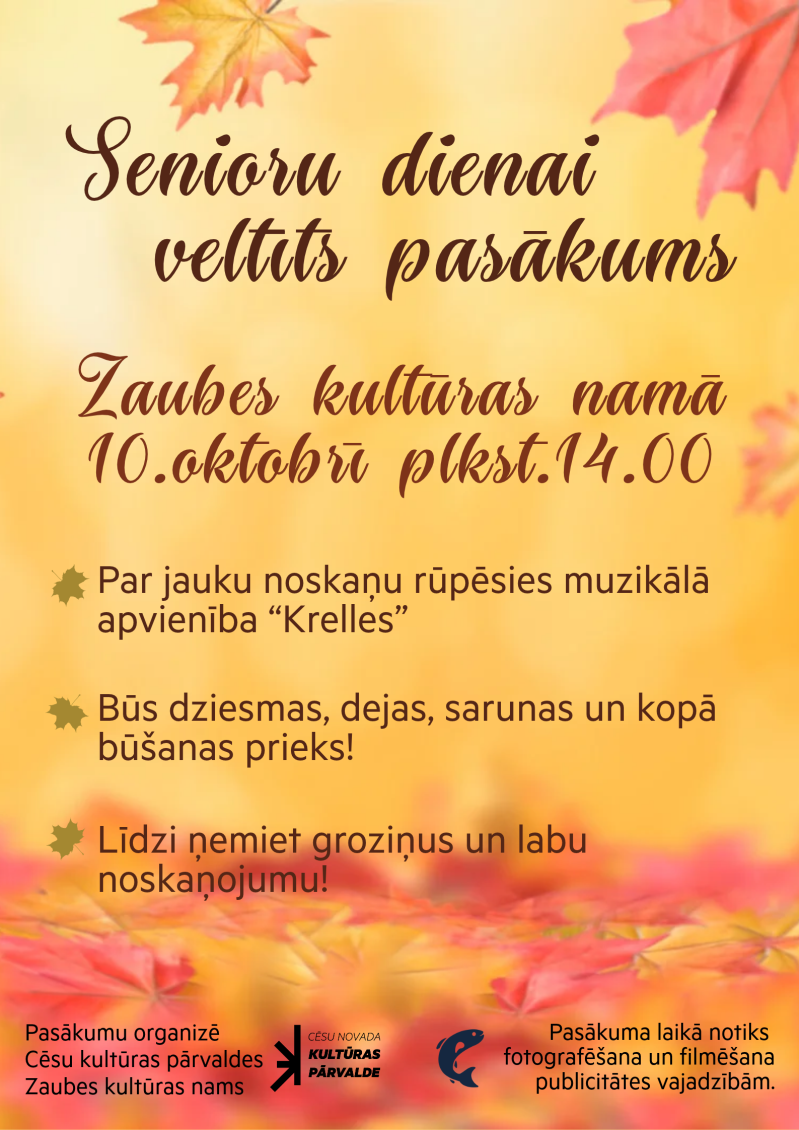 Senioru dienai veltīts pasākums Zaubes Kultūras namā